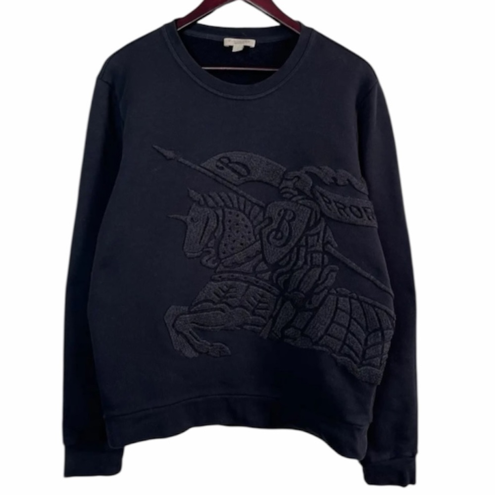 Men's Black Sweater with Embroidered Design